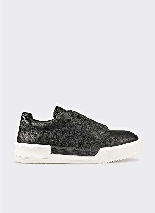 Siyah Deri Kadın Spor Ayakkabı - Görsel 2