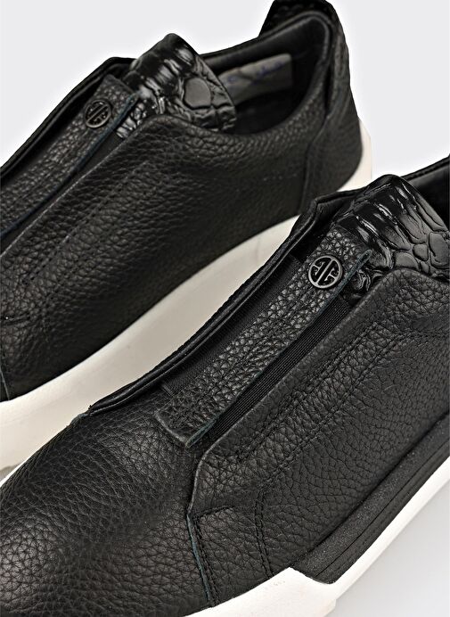 Siyah Deri Kadın Spor Ayakkabı - Görsel 6