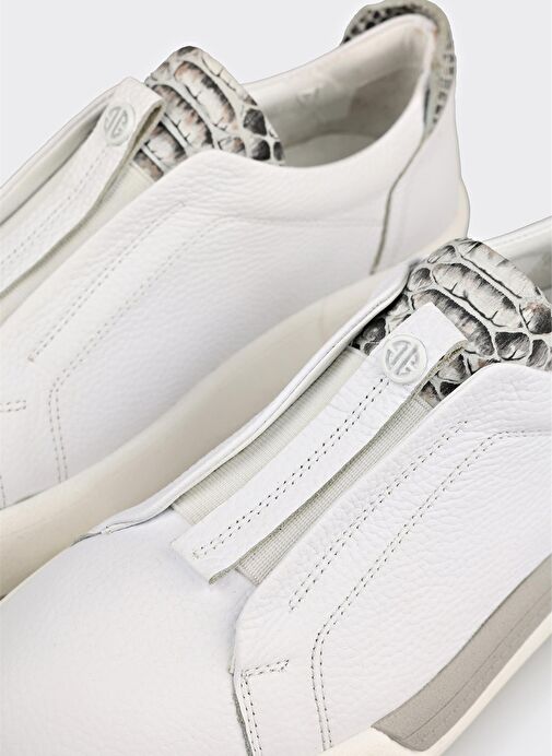 Beyaz Deri Kadın Spor Ayakkabı - Görsel 6