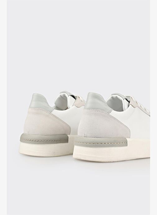 Beyaz Deri Kadın Spor Ayakkabı - Görsel 6