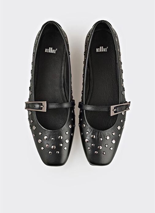 Siyah Deri Kadın Günlük Ayakkabı - Görsel 5