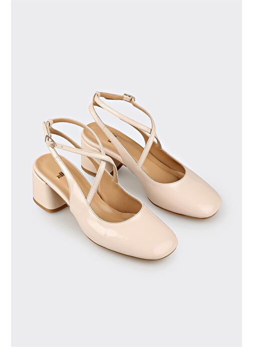 Bej Kadın Topuklu Ayakkabı - Görsel 3