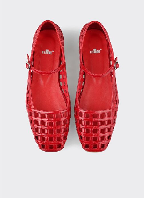 Kırmızı Deri Kadın Günlük Ayakkabı - Görsel 5