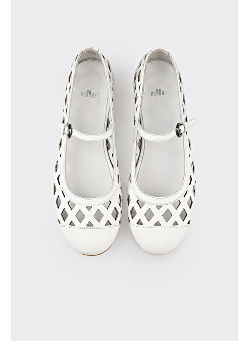 Elle Siyah Kadın Deri Babet DEFOX - Görsel 5