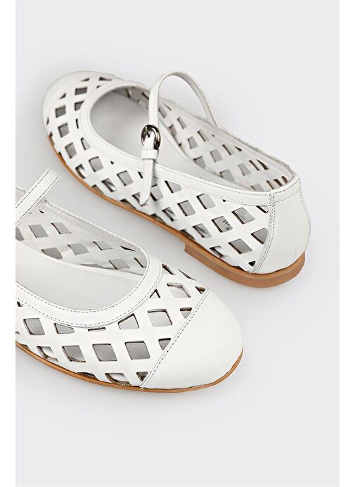 Elle Siyah Kadın Deri Babet DEFOX - Görsel 6