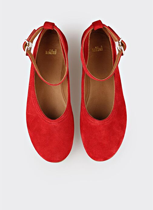 Kırmızı Deri Kadın Günlük Ayakkabı - Görsel 5