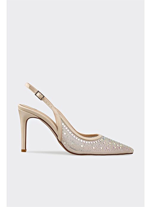 Ekru Kadın Topuklu Ayakkabı - Görsel 2