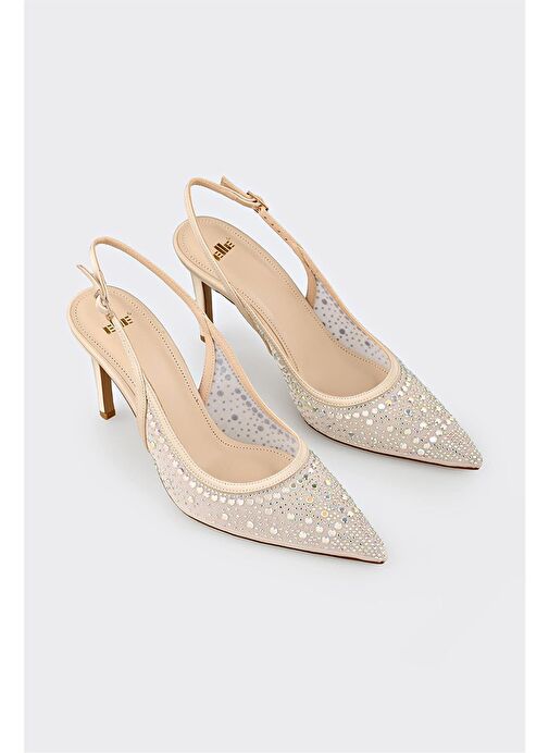 Ekru Kadın Topuklu Ayakkabı - Görsel 3