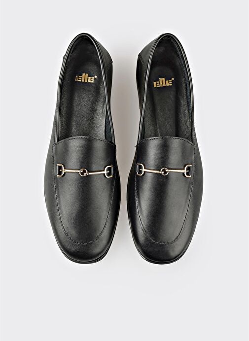 Siyah Deri Kadın Günlük Ayakkabı - Görsel 5