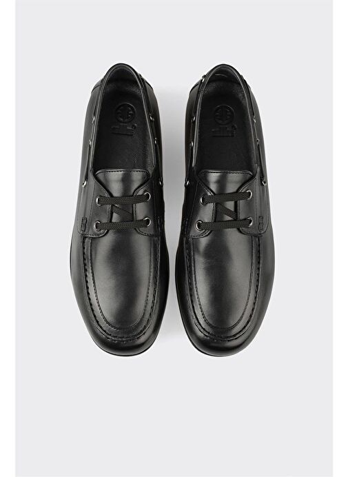 Siyah Deri Erkek Günlük Ayakkabı - Görsel 5