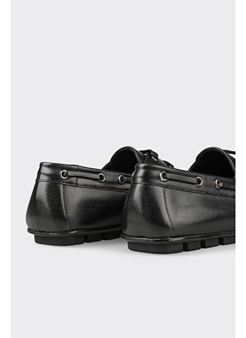 Siyah Deri Erkek Günlük Ayakkabı - Görsel 6