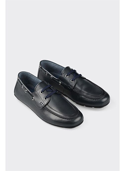 Lacivert Deri Erkek Günlük Ayakkabı - Görsel 3