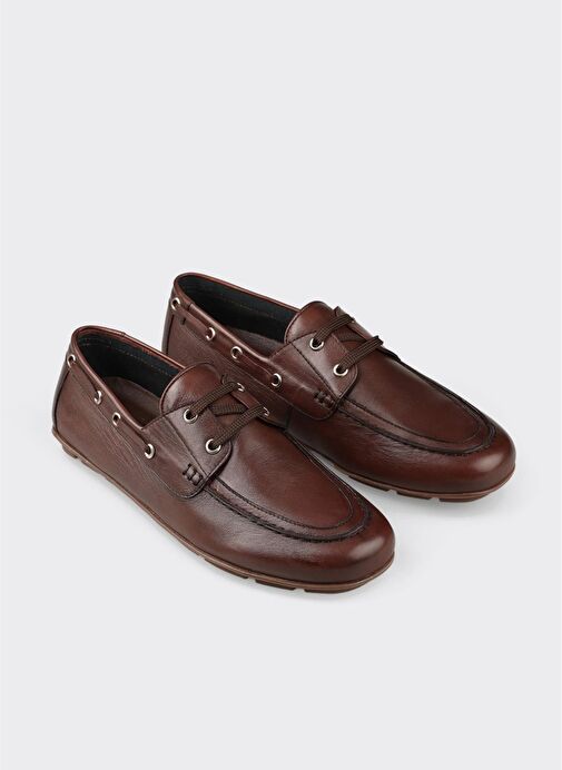 Kahve Deri Erkek Günlük Ayakkabı - Görsel 3