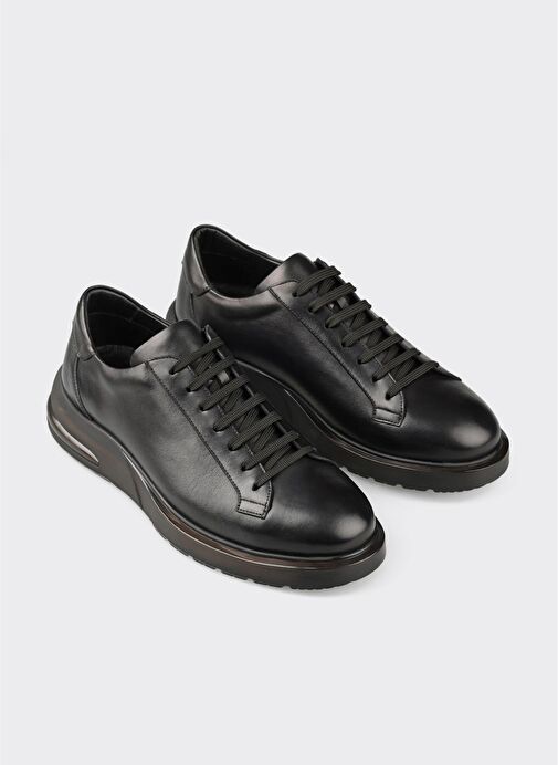 Siyah Deri Erkek Günlük Ayakkabı - Görsel 4
