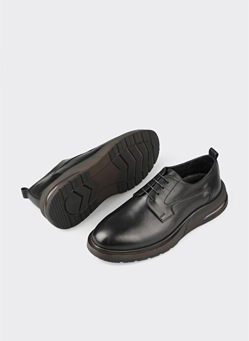 Siyah Deri Erkek Günlük Ayakkabı - Görsel 4