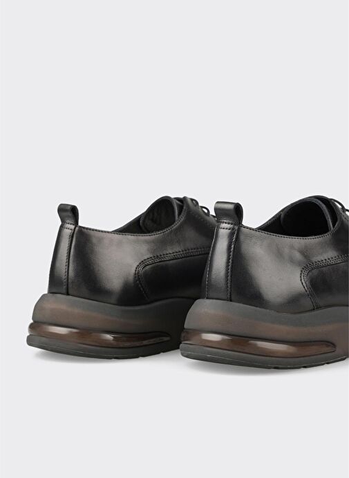 Siyah Deri Erkek Günlük Ayakkabı - Görsel 6