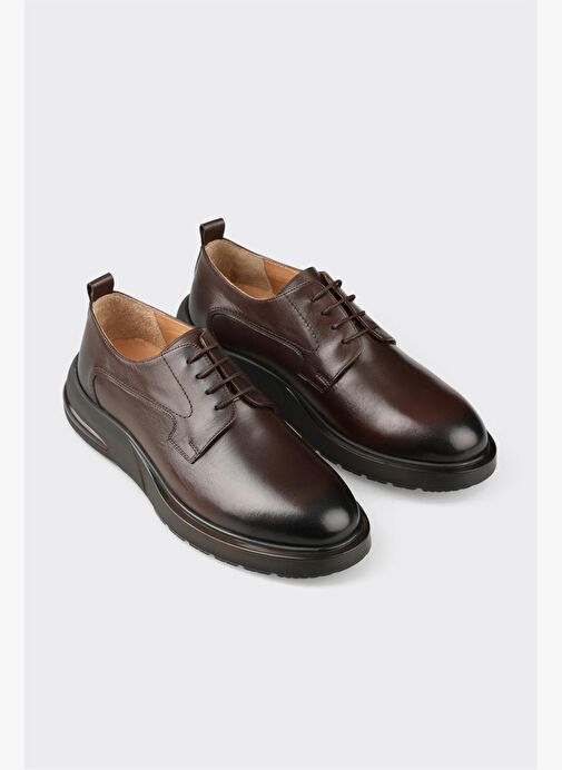 Kahve Deri Erkek Günlük Ayakkabı - Görsel 3