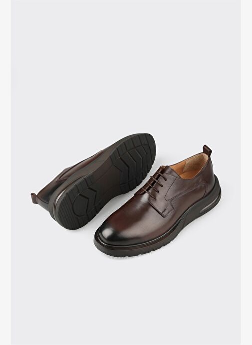 Kahve Deri Erkek Günlük Ayakkabı - Görsel 4