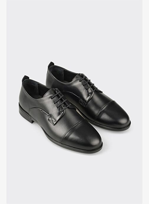 Siyah Deri Erkek Klasik Ayakkabı - Görsel 3