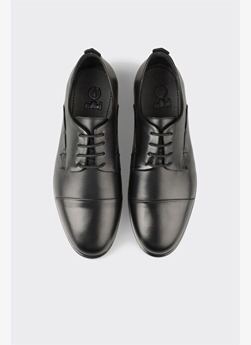 Siyah Deri Erkek Klasik Ayakkabı - Görsel 5