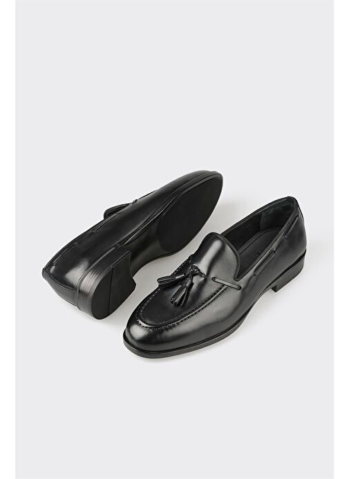 Siyah Deri Erkek Klasik Ayakkabı - Görsel 4