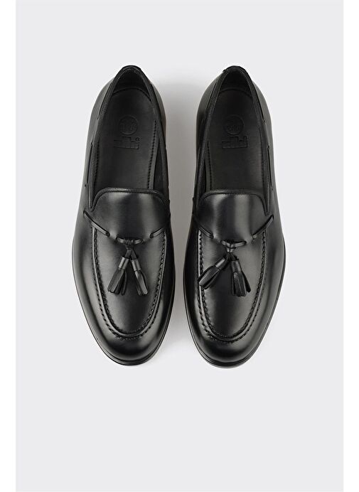 Siyah Deri Erkek Klasik Ayakkabı - Görsel 5