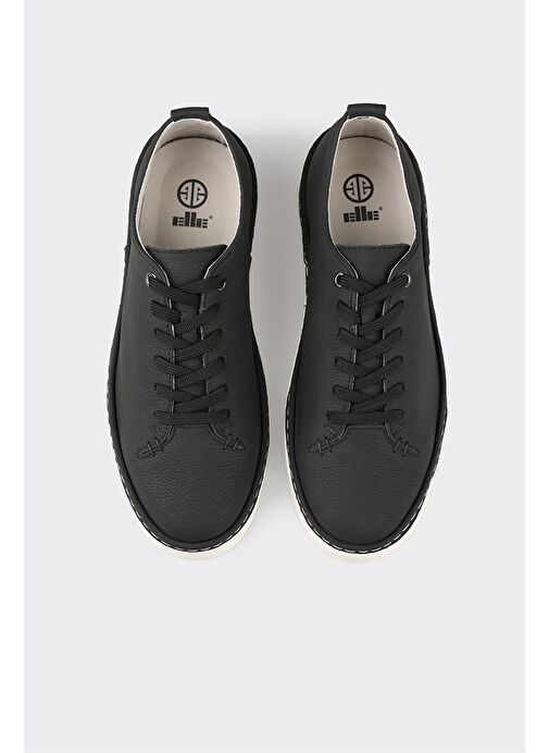 Siyah Deri Erkek Günlük Ayakkabı - Görsel 5