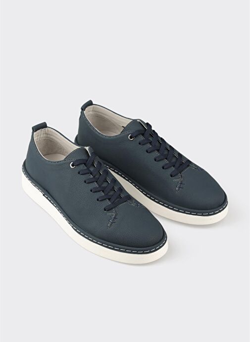 Lacivert Deri Erkek Günlük Ayakkabı - Görsel 3