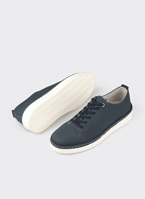 Lacivert Deri Erkek Günlük Ayakkabı - Görsel 4
