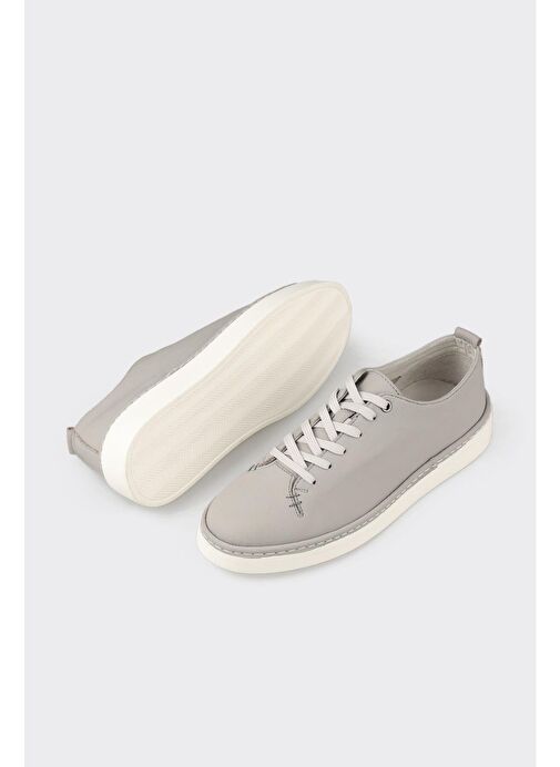 Gri Deri Erkek Günlük Ayakkabı - Görsel 4