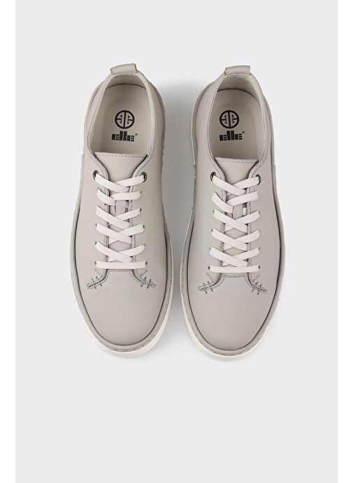 Gri Deri Erkek Günlük Ayakkabı - Görsel 5