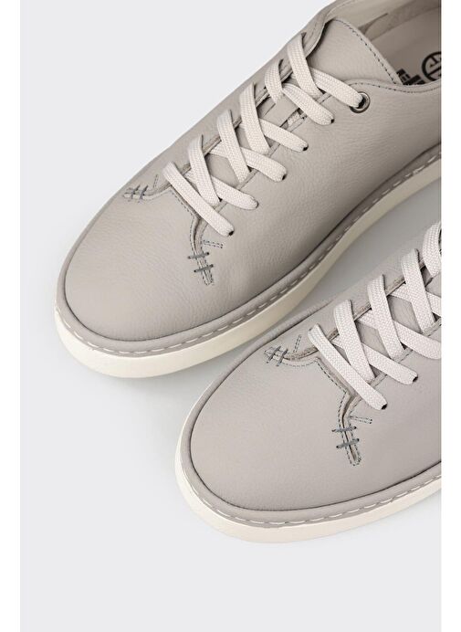 Gri Deri Erkek Günlük Ayakkabı - Görsel 6