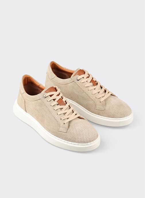 Bej Deri Erkek Günlük Ayakkabı - Görsel 3
