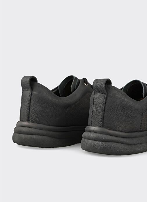 Siyah Deri Erkek Günlük Ayakkabı - Görsel 6