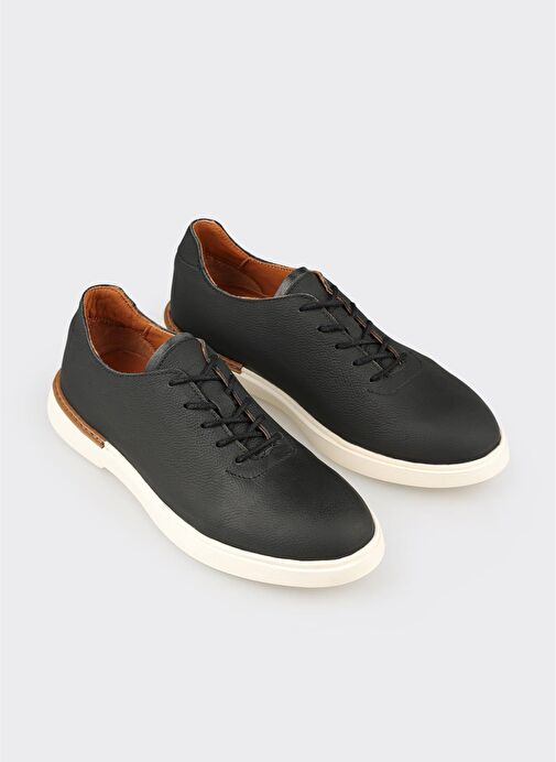 Siyah Deri Erkek Günlük Ayakkabı - Görsel 3