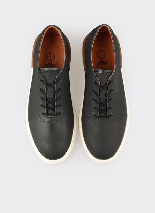 Siyah Deri Erkek Günlük Ayakkabı - Görsel 5