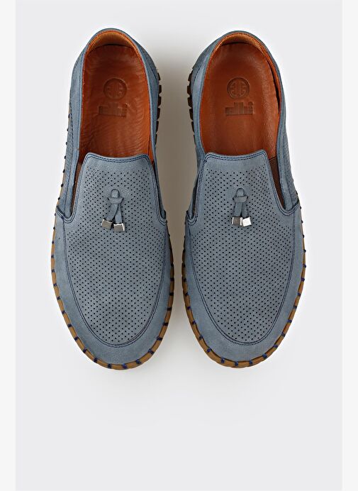 Mavi Deri Erkek Günlük Ayakkabı - Görsel 7