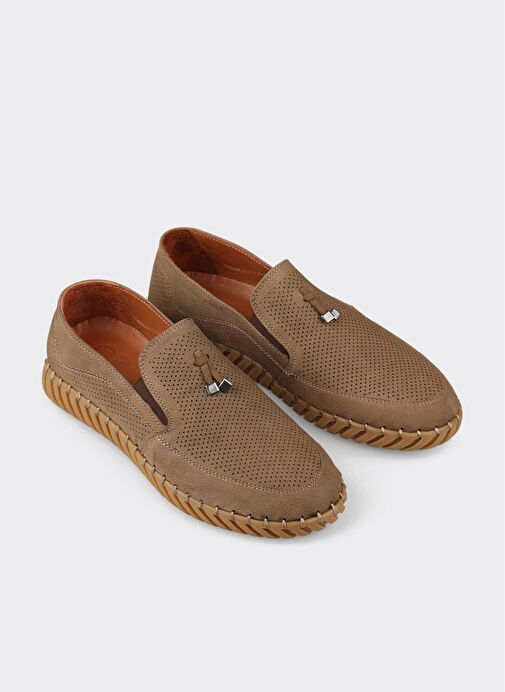 Bej Deri Erkek Günlük Ayakkabı - Görsel 5