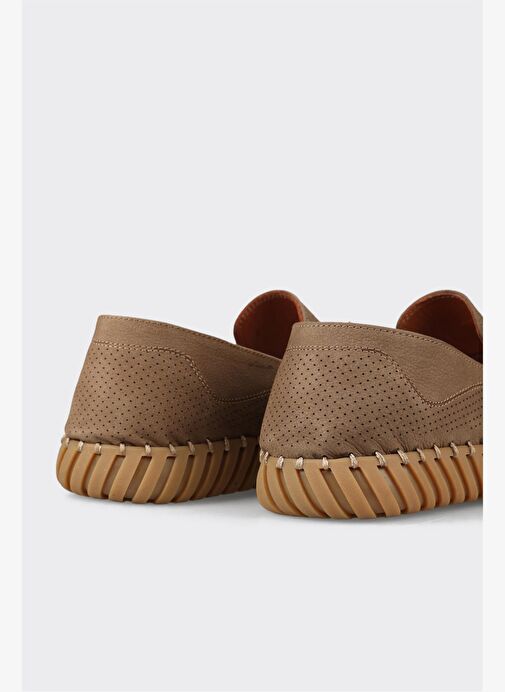 Bej Deri Erkek Günlük Ayakkabı - Görsel 11