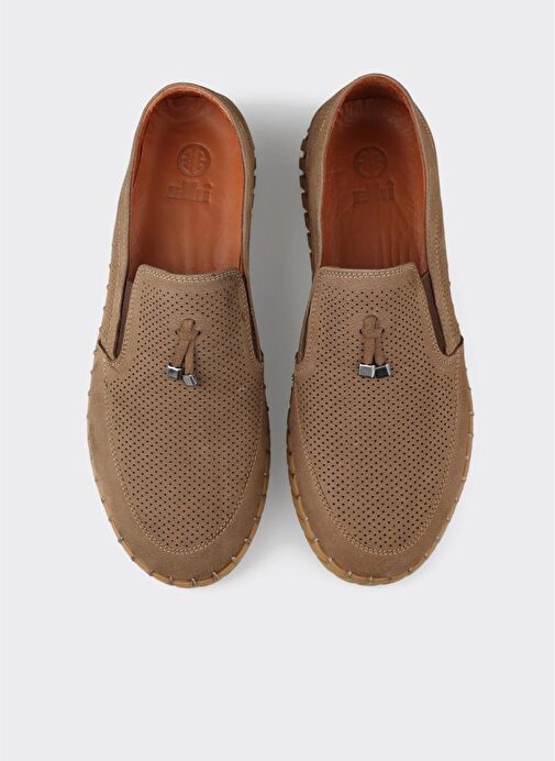 Bej Deri Erkek Günlük Ayakkabı - Görsel 9