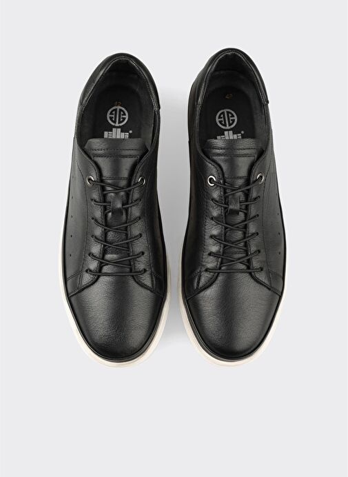 Siyah Deri Erkek Günlük Ayakkabı - Görsel 5