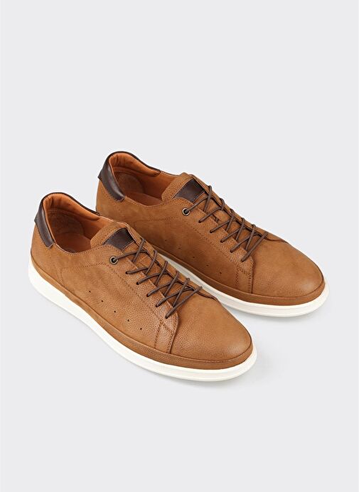 Taba Deri Erkek Günlük Ayakkabı - Görsel 3