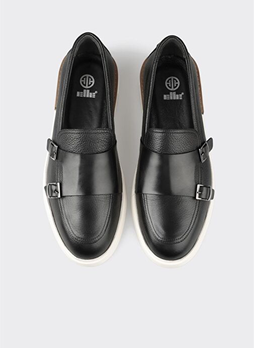 Siyah Deri Erkek Günlük Ayakkabı - Görsel 5