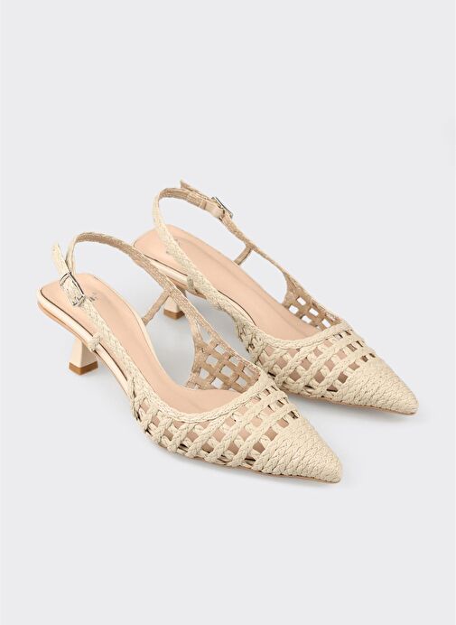 Bej Kadın Topuklu Ayakkabı - Görsel 3