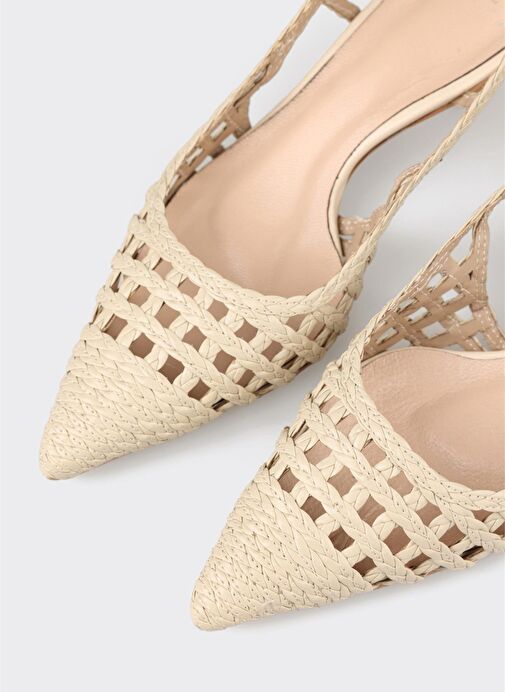 Bej Kadın Topuklu Ayakkabı - Görsel 5