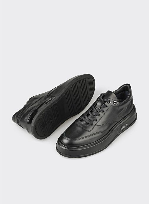 Siyah Deri Erkek Spor Ayakkabı - Görsel 7
