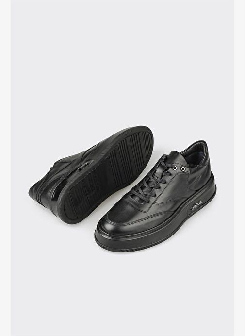 Siyah Deri Erkek Spor Ayakkabı - Görsel 6