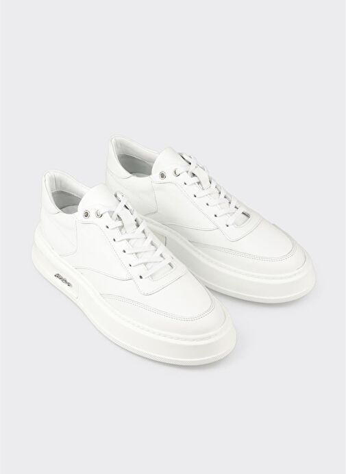 Beyaz Deri Erkek Spor Ayakkabı - Görsel 3