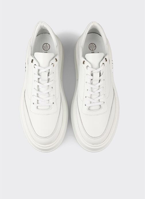 Beyaz Deri Erkek Spor Ayakkabı - Görsel 5