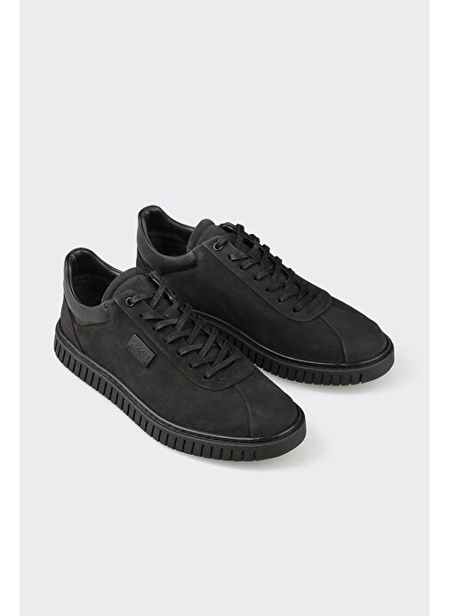 Siyah Deri Erkek Günlük Ayakkabı - Görsel 3